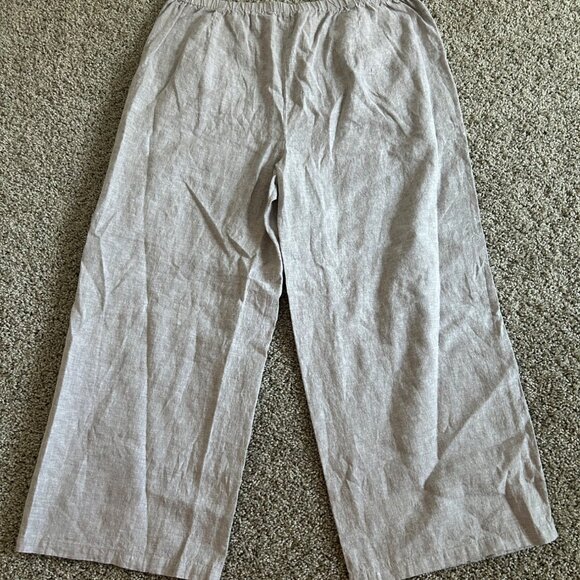 Habitat Clothes To Live In Womens XL Linen Blend Wide-Leg Pants Elastic Waist - Picture 7 of 11